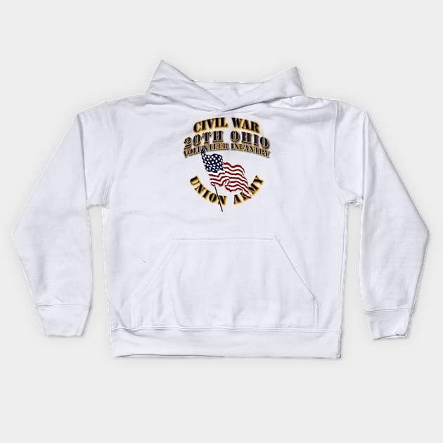 Civil War - 20th Ohio Volunteer Infantry - USA Kids Hoodie by twix123844